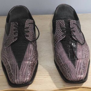 Stacy Adams Two Toned Leather Gator Print  Men Dress Shoes